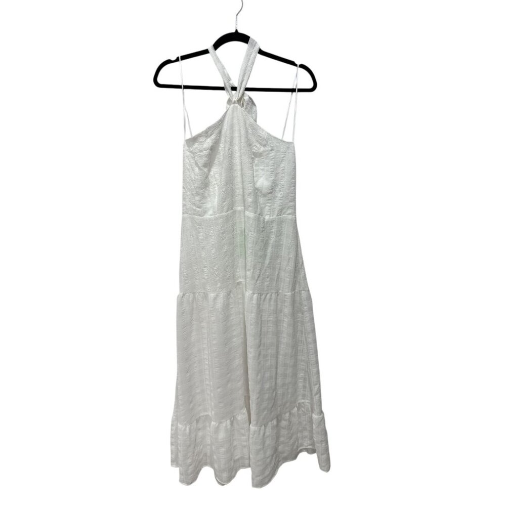 SAM EDELMAN Women White Textured Check Maxi Dress 12